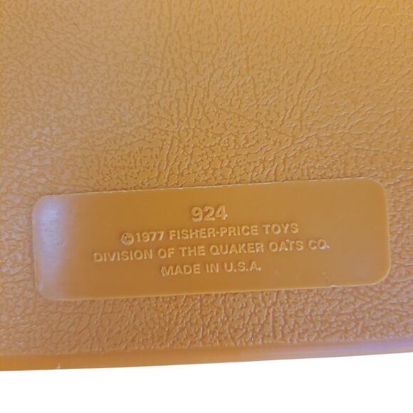 Vtg Fisher Price Tool Kit 1977 REPLACEMENT CASE 924 Yellow Handle Snaps Shut MCM - Picture 5 of 6